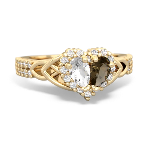white topaz-smoky quartz keepsake engagement ring
