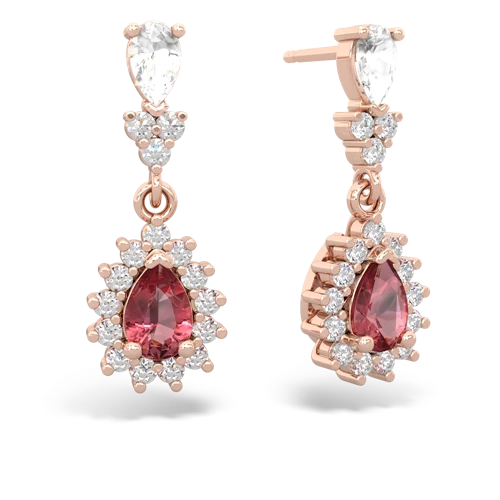 white topaz-tourmaline dangle earrings