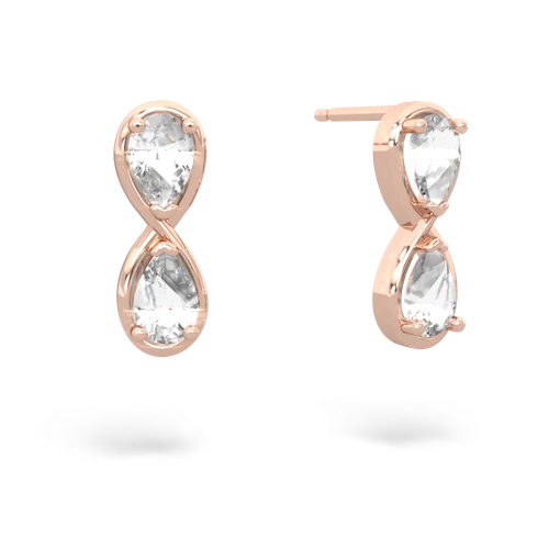 white topaz-white topaz infinity earrings