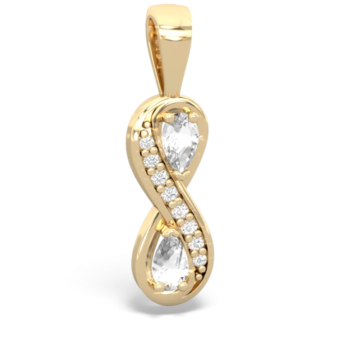 white topaz-white topaz keepsake infinity pendant