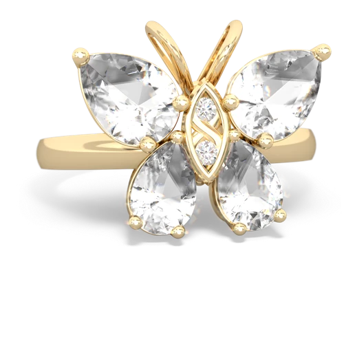 white topaz-white topaz butterfly ring