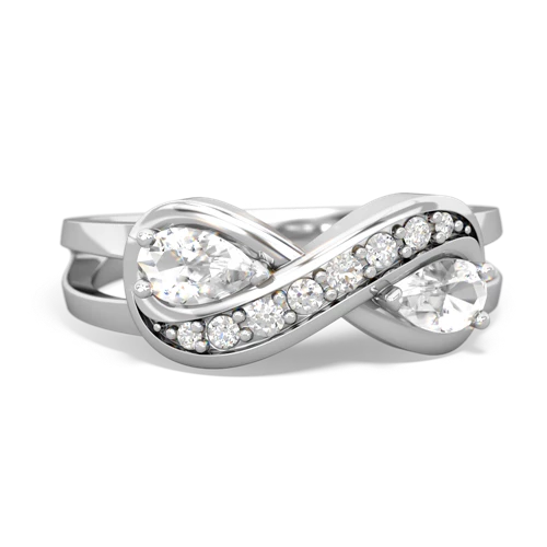 white topaz-white topaz diamond infinity ring