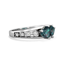 Alexandrite Heart To Heart 14K White Gold ring R3342