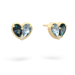 Alexandrite 'Our Heart' 14K Yellow Gold earrings E5072