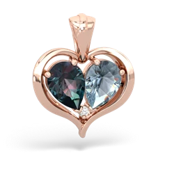 Alexandrite Two Become One 14K Rose Gold pendant P5330