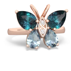 Alexandrite Butterfly 14K Rose Gold ring R2215