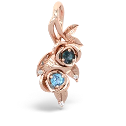 Alexandrite Rose Vine 14K Rose Gold pendant P5680