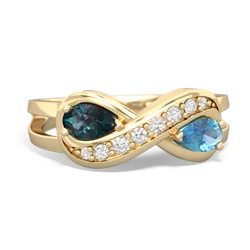 Alexandrite Diamond Infinity 14K Yellow Gold ring R5390