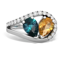 Alexandrite Nestled Heart Keepsake 14K White Gold ring R5650