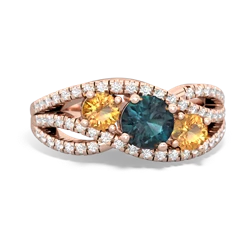 Alexandrite Three Stone Aurora 14K Rose Gold ring R3080