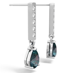 Alexandrite Art Deco Diamond Drop 14K White Gold earrings E5324
