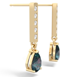Alexandrite Art Deco Diamond Drop 14K Yellow Gold earrings E5324