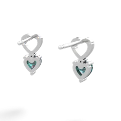 Alexandrite Four Hearts 14K White Gold earrings E2558