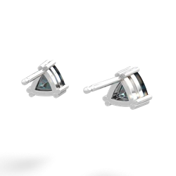 Alexandrite 5Mm Trillion Stud 14K White Gold earrings E1858