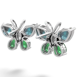Alexandrite Butterfly 14K White Gold earrings E2215