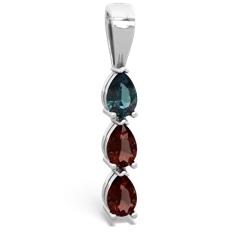 Alexandrite Dew Drops 14K White Gold pendant P2251