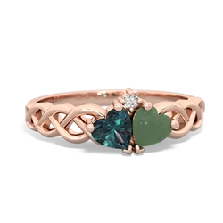 Alexandrite Heart To Heart Braid 14K Rose Gold ring R5870