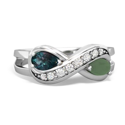 Alexandrite Diamond Infinity 14K White Gold ring R5390