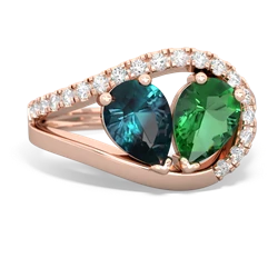 Alexandrite Nestled Heart Keepsake 14K Rose Gold ring R5650