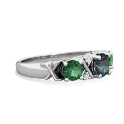 Alexandrite Hugs And Kisses 14K White Gold ring R5016