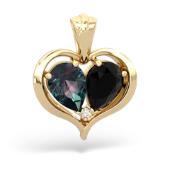 Alexandrite Two Become One 14K Yellow Gold pendant P5330