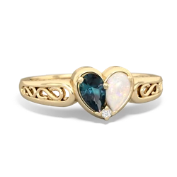 Alexandrite Filligree 'One Heart' 14K Yellow Gold ring R5070