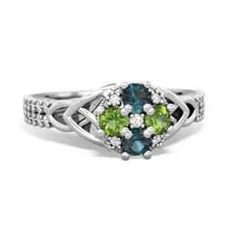 Alexandrite Celtic Knot Cluster Engagement 14K White Gold ring R26443RD