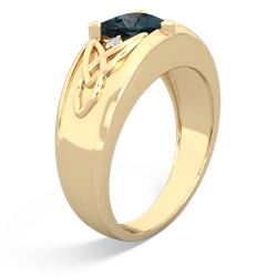 Alexandrite Celtic Trinity Knot Men's 14K Yellow Gold ring R0440