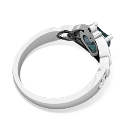 Alexandrite Claddagh Celtic Knot Diamond 14K White Gold ring R5001