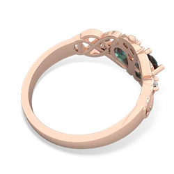 Alexandrite 'One Heart' Celtic Knot Claddagh 14K Rose Gold ring R5322
