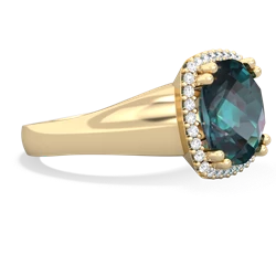 Alexandrite Halo Cocktail 14K Yellow Gold ring R2544