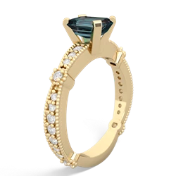 Alexandrite Sparkling Tiara 7X5mm Emerald-Cut 14K Yellow Gold ring R26297EM