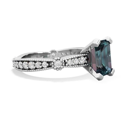 Alexandrite Sparkling Tiara 8X6 Emerald-Cut 14K White Gold ring R26298EM