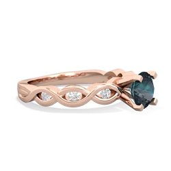 Alexandrite Infinity 6Mm Round Engagement 14K Rose Gold ring R26316RD