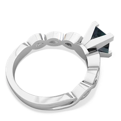 Alexandrite Infinity 6Mm Princess Engagement 14K White Gold ring R26316SQ