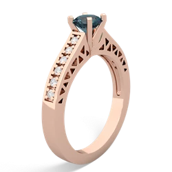 Alexandrite Art Deco Engagement 5Mm Round 14K Rose Gold ring R26355RD