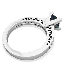 Alexandrite Art Deco Engagement 6Mm Princess 14K White Gold ring R26356SQ
