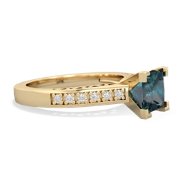 Alexandrite Art Deco Engagement 6Mm Princess 14K Yellow Gold ring R26356SQ