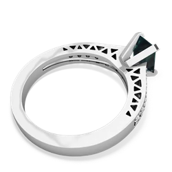 Alexandrite Art Deco Engagement 7X5mm Emerald-Cut 14K White Gold ring R26357EM