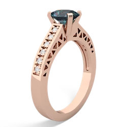 Alexandrite Art Deco Engagement 7X5mm Oval 14K Rose Gold ring R26357VL