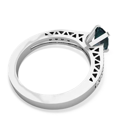Alexandrite Art Deco Engagement 7X5mm Oval 14K White Gold ring R26357VL
