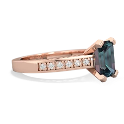 Alexandrite Art Deco Engagement 8X6mm Emerald-Cut 14K Rose Gold ring R26358EM