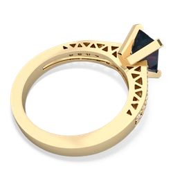 Alexandrite Art Deco Engagement 8X6mm Emerald-Cut 14K Yellow Gold ring R26358EM