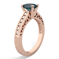 Alexandrite Art Deco Engagement 8X6mm Oval 14K Rose Gold ring R26358VL