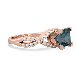 Alexandrite Diamond Twist 6Mm Princess Engagment  14K Rose Gold ring R26406SQ