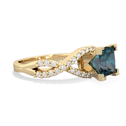 Alexandrite Diamond Twist 6Mm Princess Engagment  14K Yellow Gold ring R26406SQ