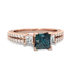 Alexandrite Classic 5Mm Square Engagement 14K Rose Gold ring R26435SQ