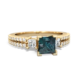 Alexandrite Classic 5Mm Square Engagement 14K Yellow Gold ring R26435SQ