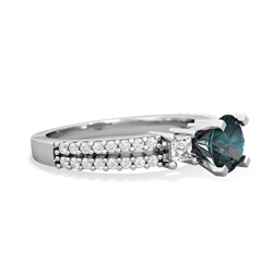 Alexandrite Classic 6Mm Round Engagement 14K White Gold ring R26436RD