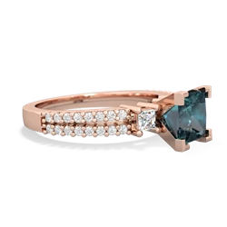 Alexandrite Classic 6Mm Princess Engagement 14K Rose Gold ring R26436SQ
